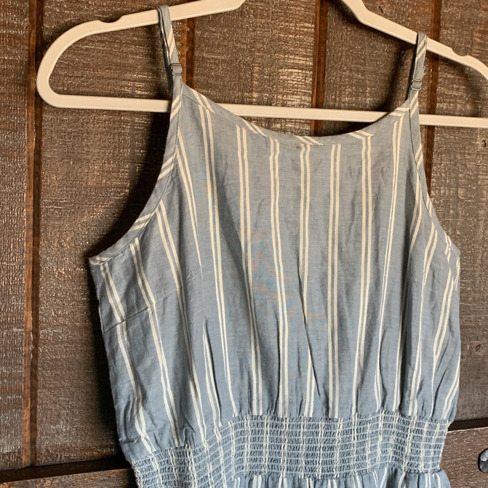 NWT Toad & Co Airbrush Maxi Dress High Tide 100% organic cotton uneven stripe XS - Picture 4 of 17